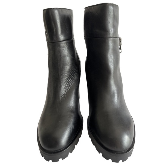 Sbicca Vintage Collection Black Lug Sole Block 3" Heel Platform Base Ankle‎ 8 - Picture 7 of 9